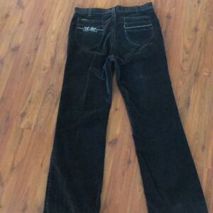 Vintage 70's 80's Velour charcoal gray black jeans size 34/30￼